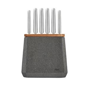 Stone Knife Block Set Flint Terrazzo 7 Piece