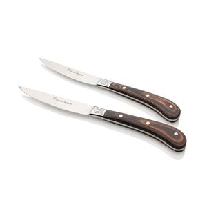 Pistol Grip Woodland Steak Knives 4 Piece Set