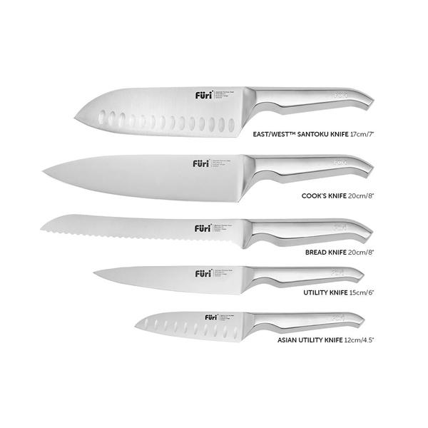 Stone Knife Block 6pc Set Snow Terrazzo