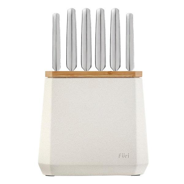 Stone Knife Block Set Snow Terrazzo 7 Piece