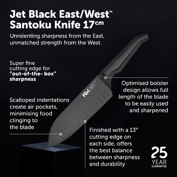Pro Jet Black East/West™ Santoku Knife 17cm