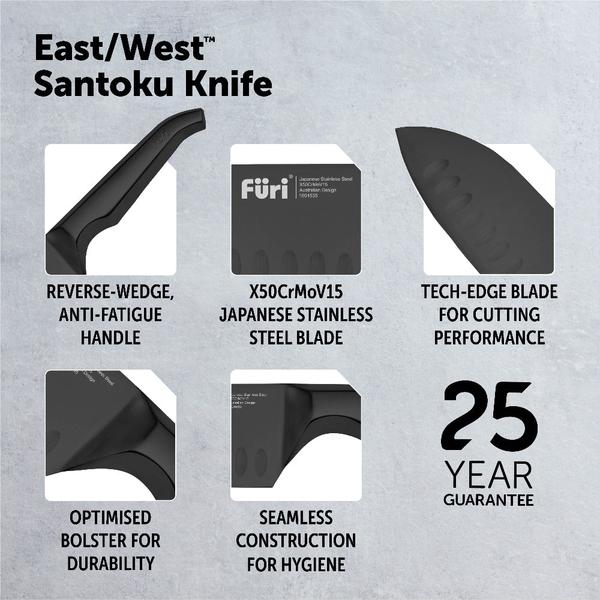 Pro Jet Black East/West™ Santoku Knife 13cm