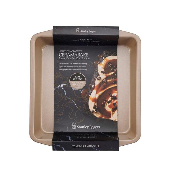 Ceramabake 20 x 20 x 5cm Non-Stick Ceramic Square Cake Pan