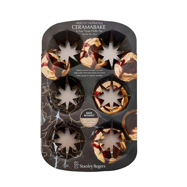 Ceramabake Non-Stick Ceramic 6 cup Texas Muffin Pan
