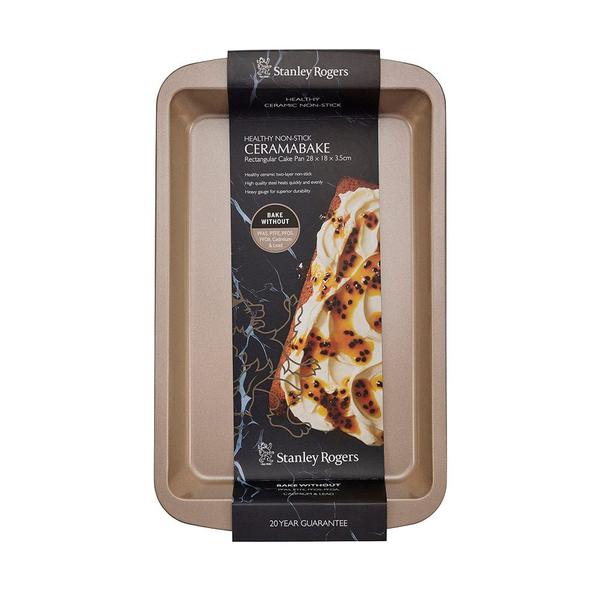 Ceramabake 28 x 18 x 3.5cm Non-Stick Ceramic Rectangular Cake Pan