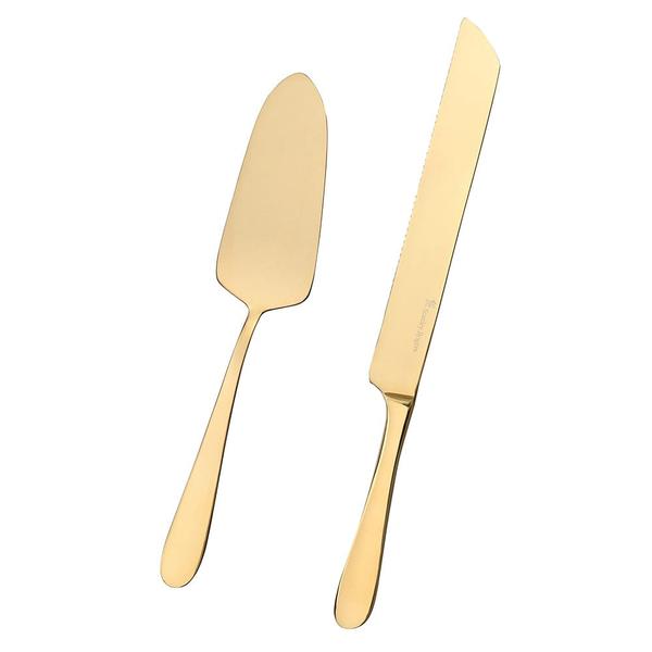 Albany Gold Cake Knife & Server 2 Piece Set