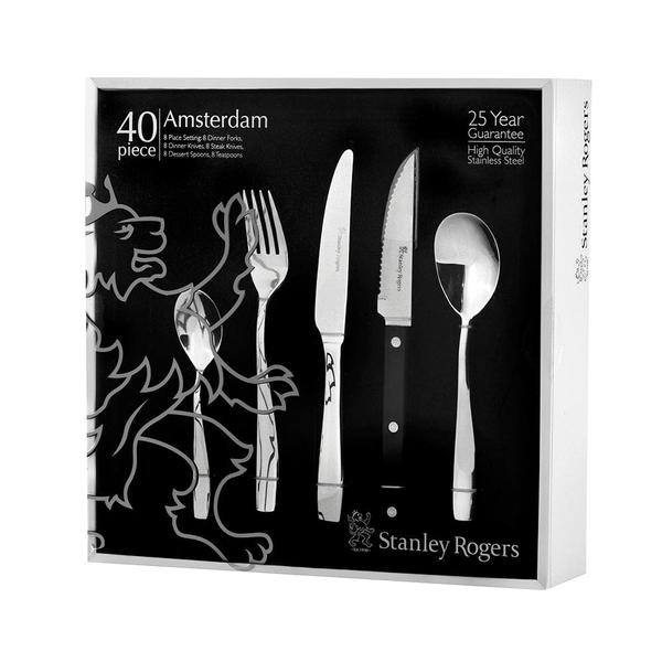 Amsterdam 40 Piece Cutlery Set with Steak Knives