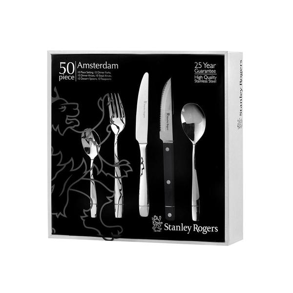Amsterdam 50 Piece Cutlery Set with Steak Knives