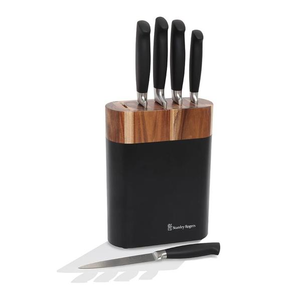 Black Oval Knife Block  6 Piece Set