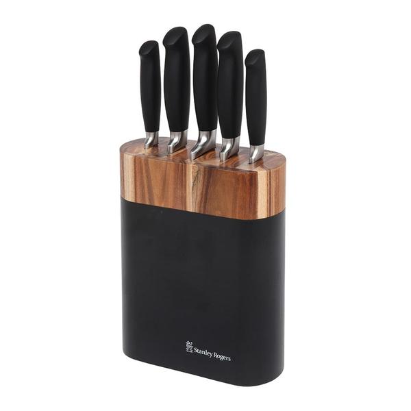 Black Oval Knife Block  6 Piece Set