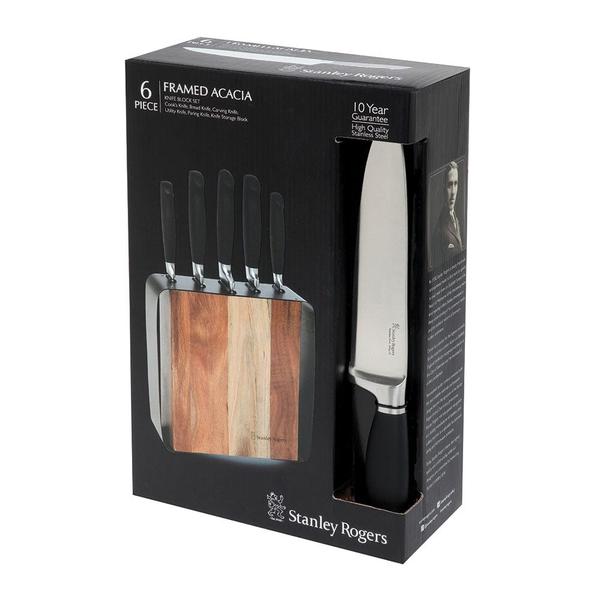 Framed Acacia Knife Block  6 Piece Set
