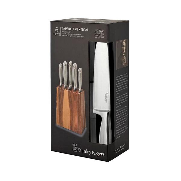 Tapered Vertical  Knife Block  6 Piece Set