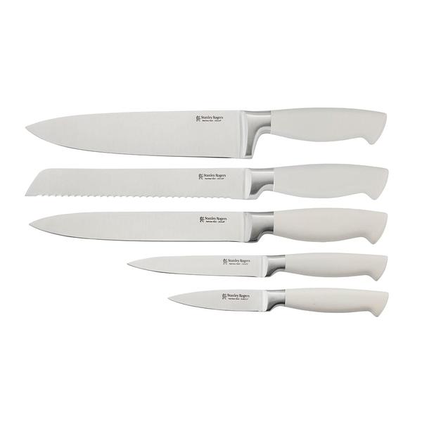 White Oval Knife Block 6 Piece  Set