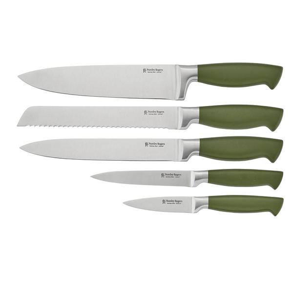 Olive Oval Knife Block 6 Piece  Set
